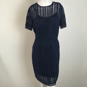 Michael Kors Navy Blue Crochet Dress